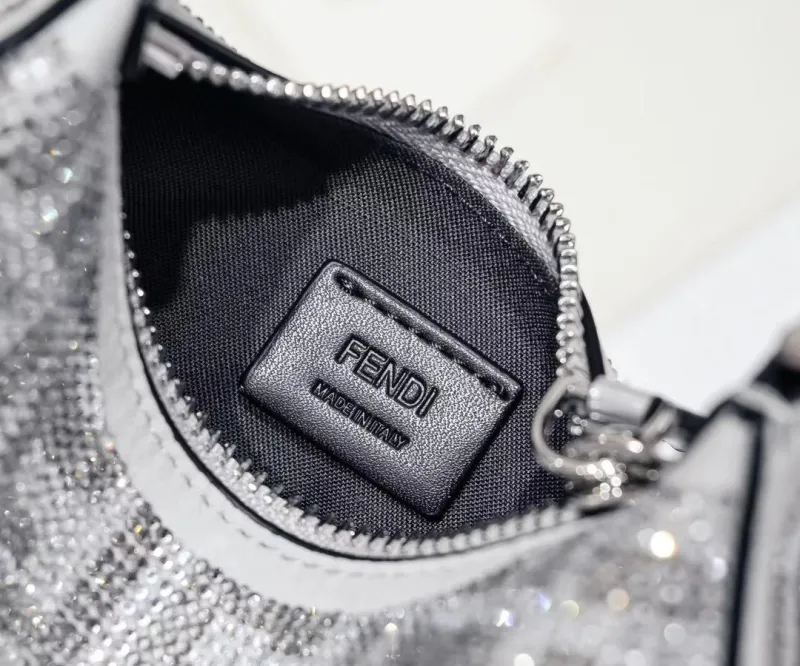 Fendi Silver Crystal Mini Satchel Bag 148 - Image 5