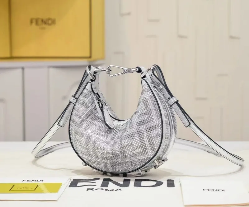 Fendi Silver Crystal Mini Satchel Bag 148 - Image 7