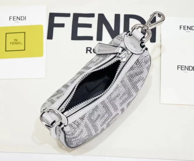 Fendi Silver Crystal Mini Satchel Bag 148 - Image 9