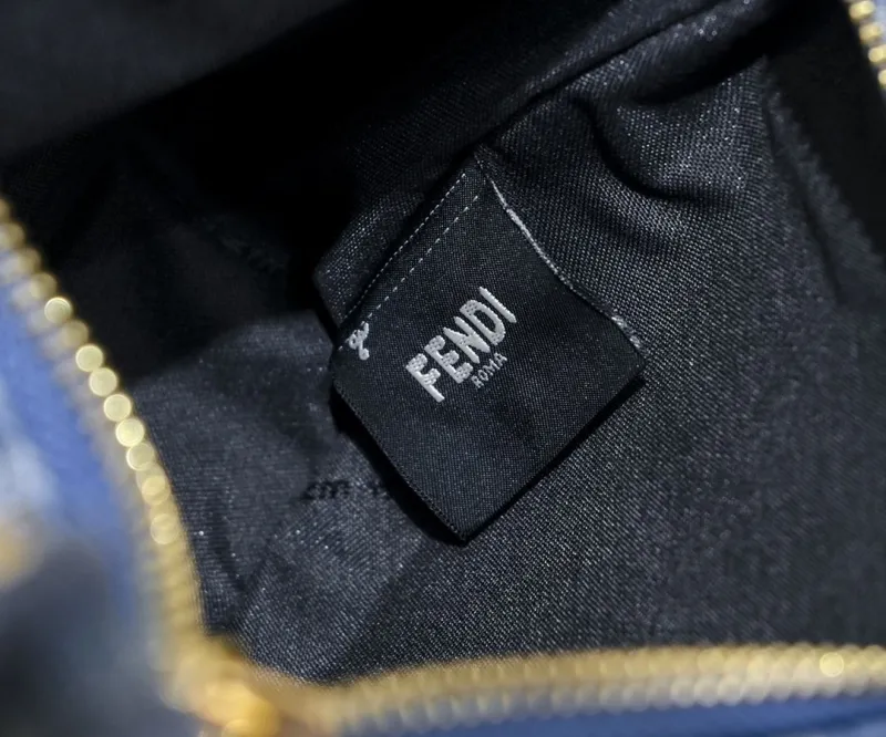 Fendi Blue Denim FF Pattern Mini Shoulder Bag - Image 7