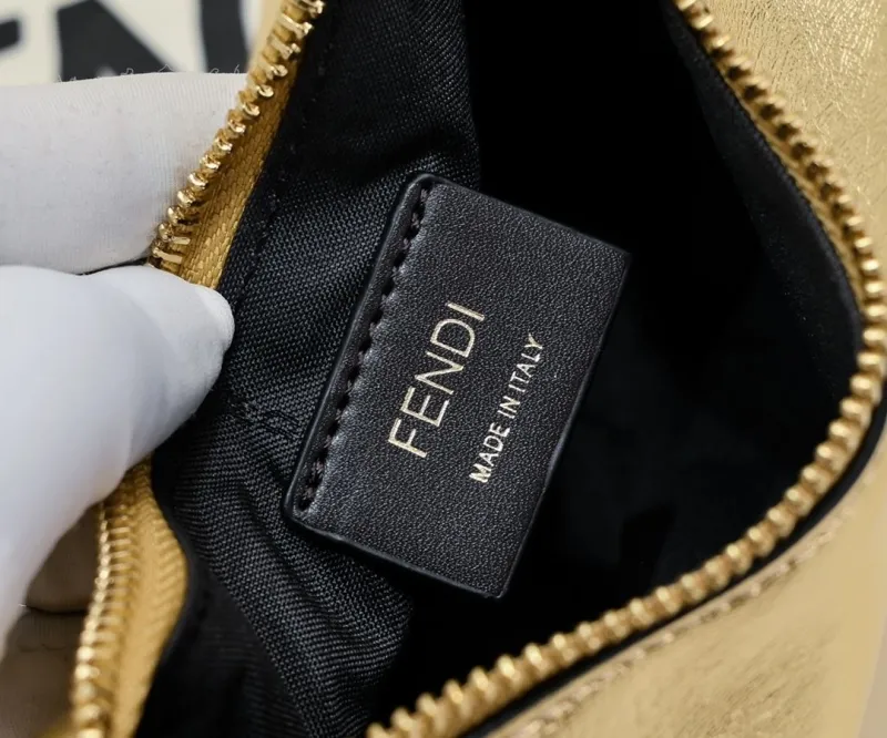 Fendi Gold Crescent Satchel Bag 156 - Image 6