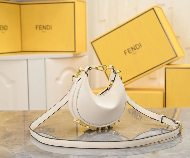 Fendi White Mini Satchel Crossbody Bag - Image 4