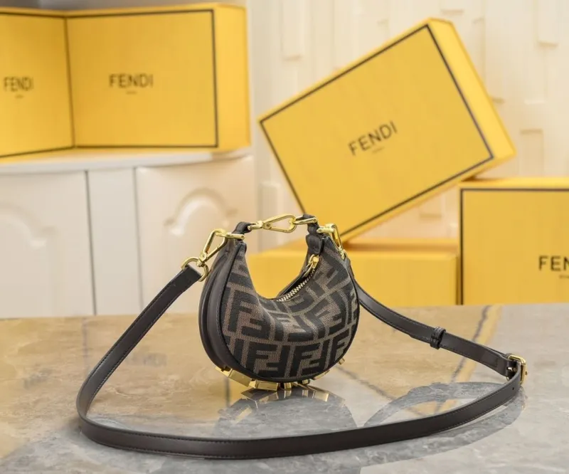 Fendi Mini Brown FF Monogram Shoulder Bag 159 - Image 4