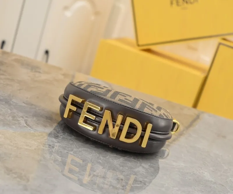 Fendi Mini Brown FF Monogram Shoulder Bag 159 - Image 5
