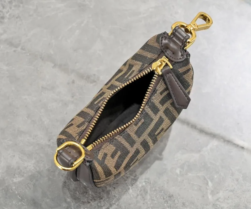 Fendi Mini Brown FF Monogram Shoulder Bag 159 - Image 9