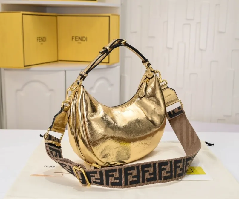 Fendi Gold Hobo Bag 165 - Image 3