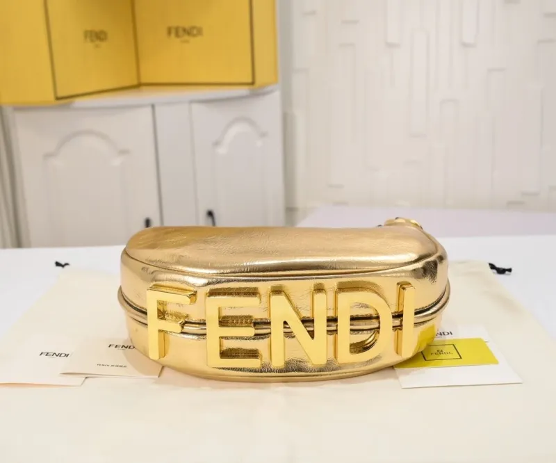 Fendi Gold Hobo Bag 165 - Image 5