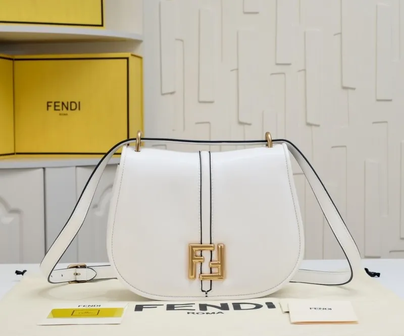Alternative view of Fendi White Leather Satchel Bag