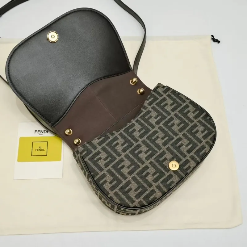 Fendi FF Monogram Saddle Crossbody Bag 171 - Image 6