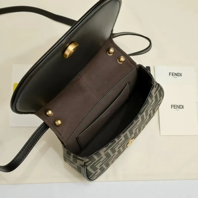 Fendi FF Monogram Saddle Crossbody Bag 171 - Image 9