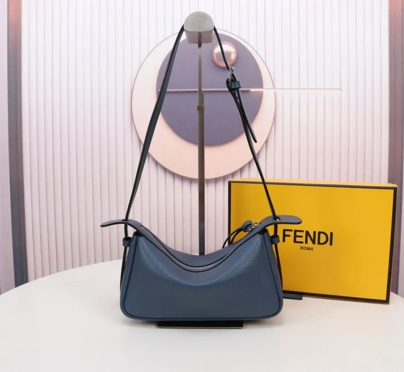Alternative view of Fendi Blue Leather Shoulder Bag