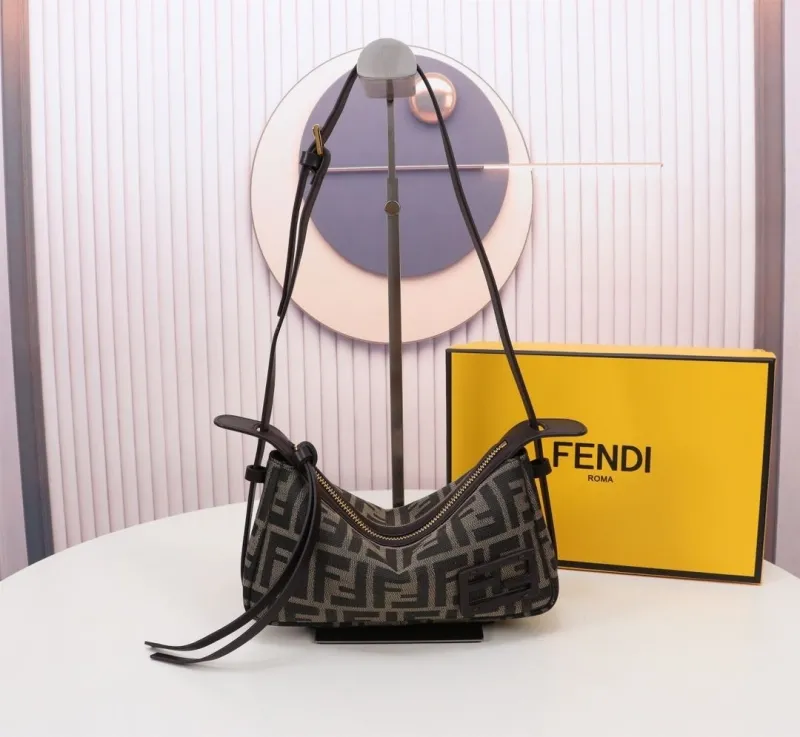 Fendi Dark Brown FF Monogram Crossbody Bag