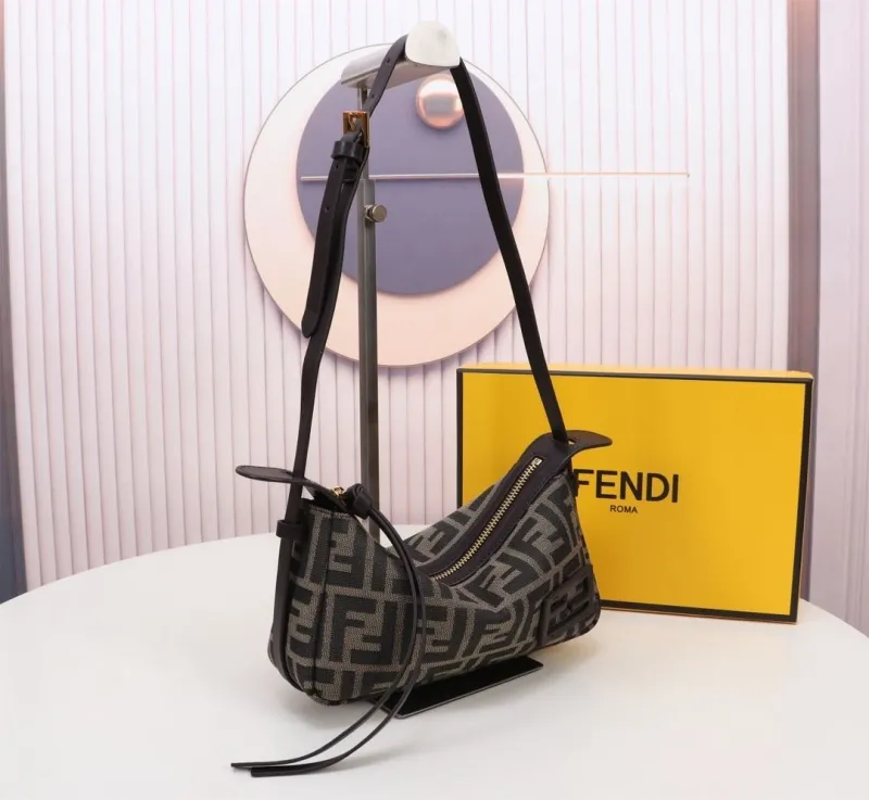 Alternative view of Fendi Dark Brown FF Monogram Crossbody Bag