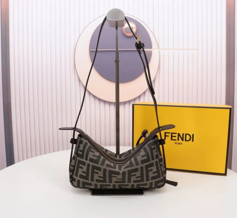Fendi Dark Brown FF Monogram Crossbody Bag - Image 3