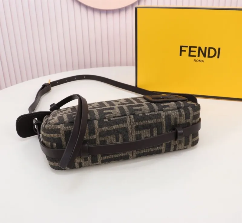 Fendi Dark Brown FF Monogram Crossbody Bag - Image 6