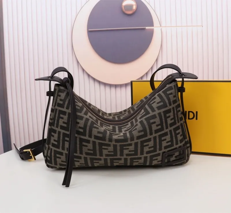 Fendi FF Monogram Brown Satchel Bag 176