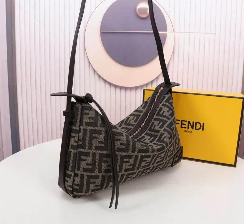 Fendi FF Monogram Brown Satchel Bag 176 - Image 3