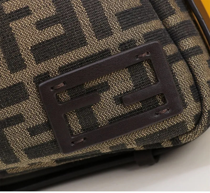 Fendi FF Monogram Brown Satchel Bag 176 - Image 4