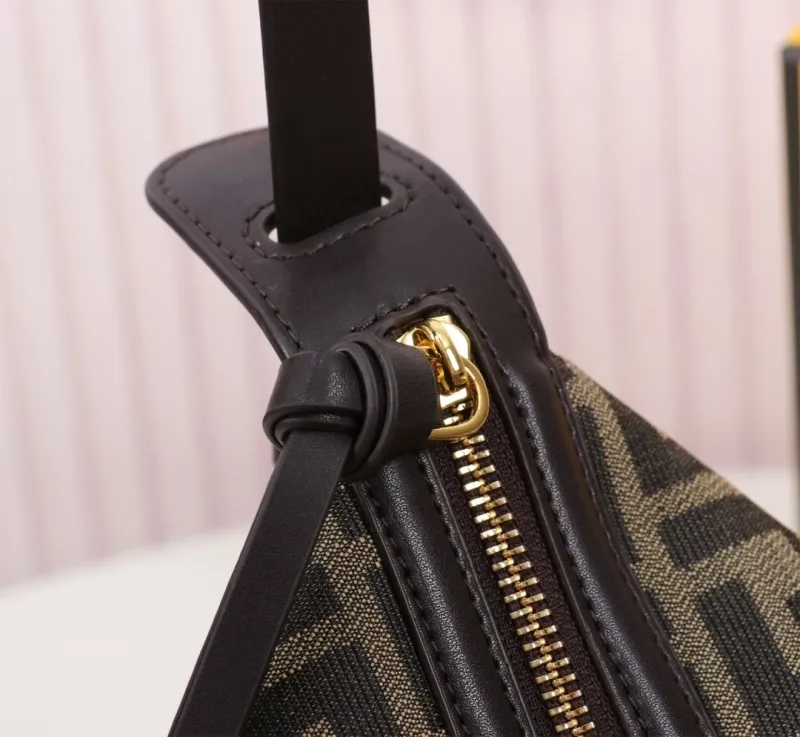 Fendi FF Monogram Brown Satchel Bag 176 - Image 6