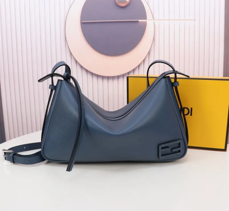 Fendi Blue Leather Satchel Bag 177