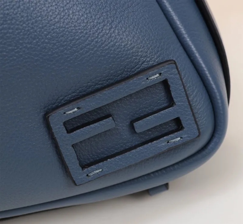 Fendi Blue Leather Satchel Bag 177 - Image 4
