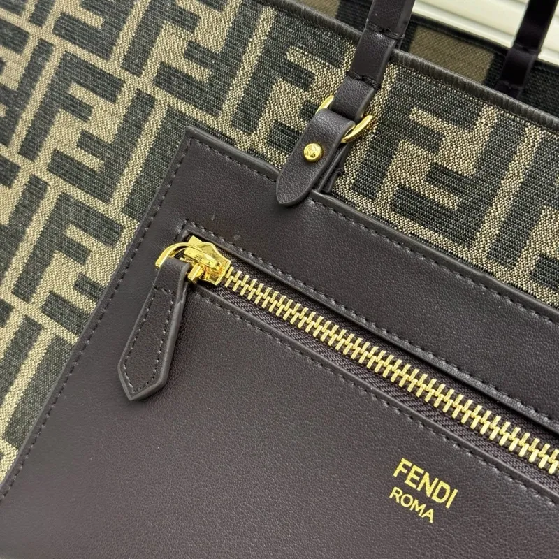 Fendi FF Monogram Brown Tote Bag - Image 7