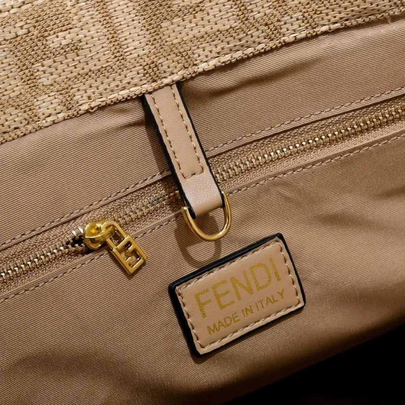Fendi Beige Fringed FF Logo Tote Bag - Image 5