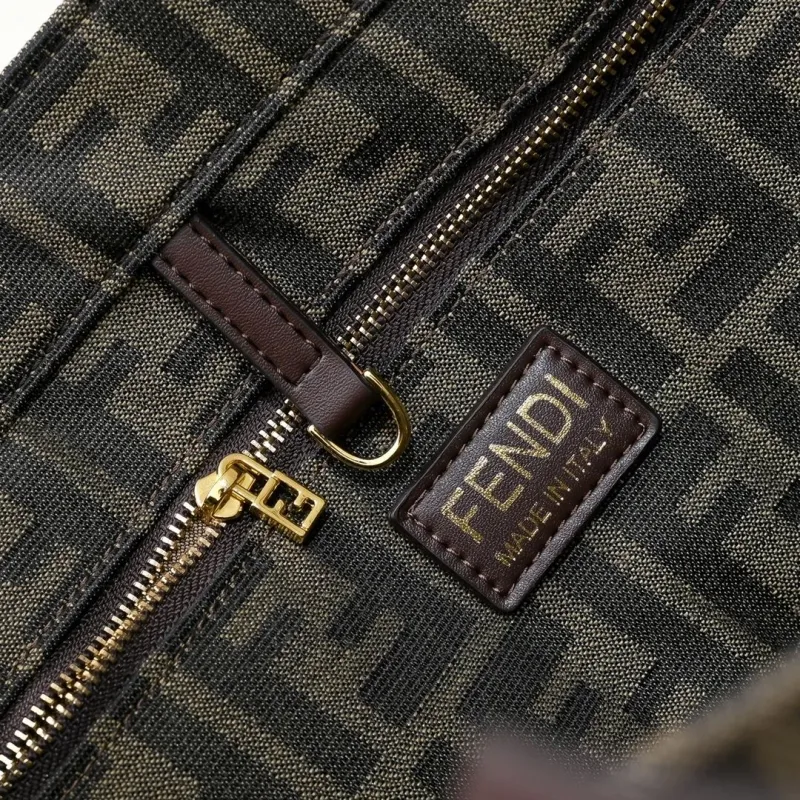 Fendi Brown Fringed FF Pattern Tote Bag - Image 7