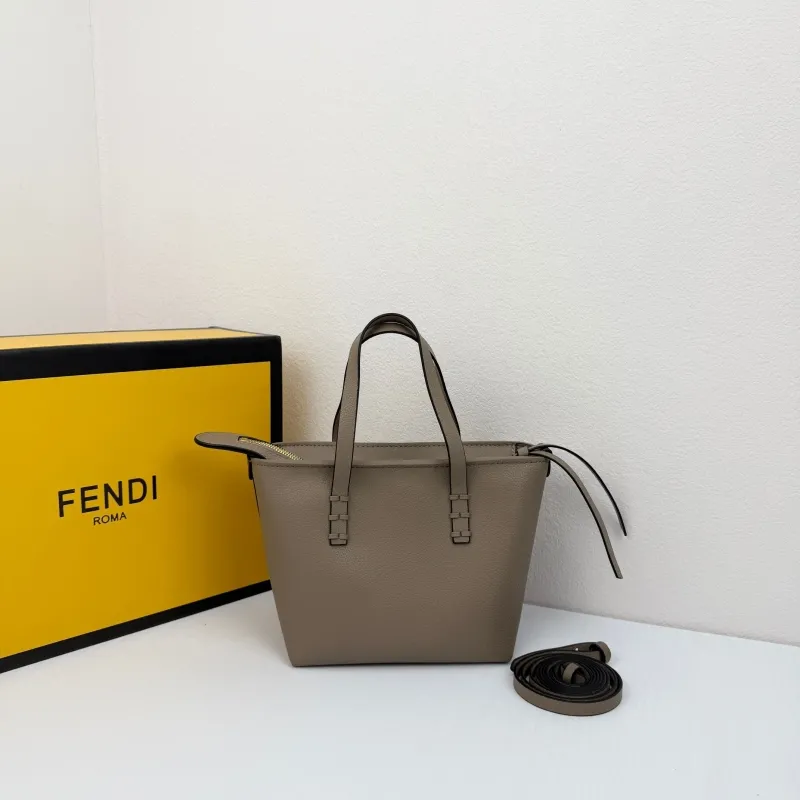 Fendi Taupe Small Tote Bag 8801 - Image 3
