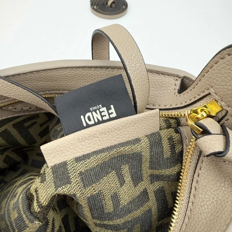 Fendi Taupe Small Tote Bag 8801 - Image 9