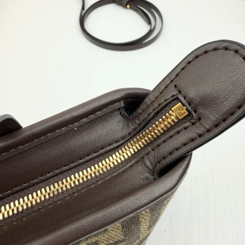 Fendi Mini Tote Bag 8801 Brown FF Monogram - Image 7
