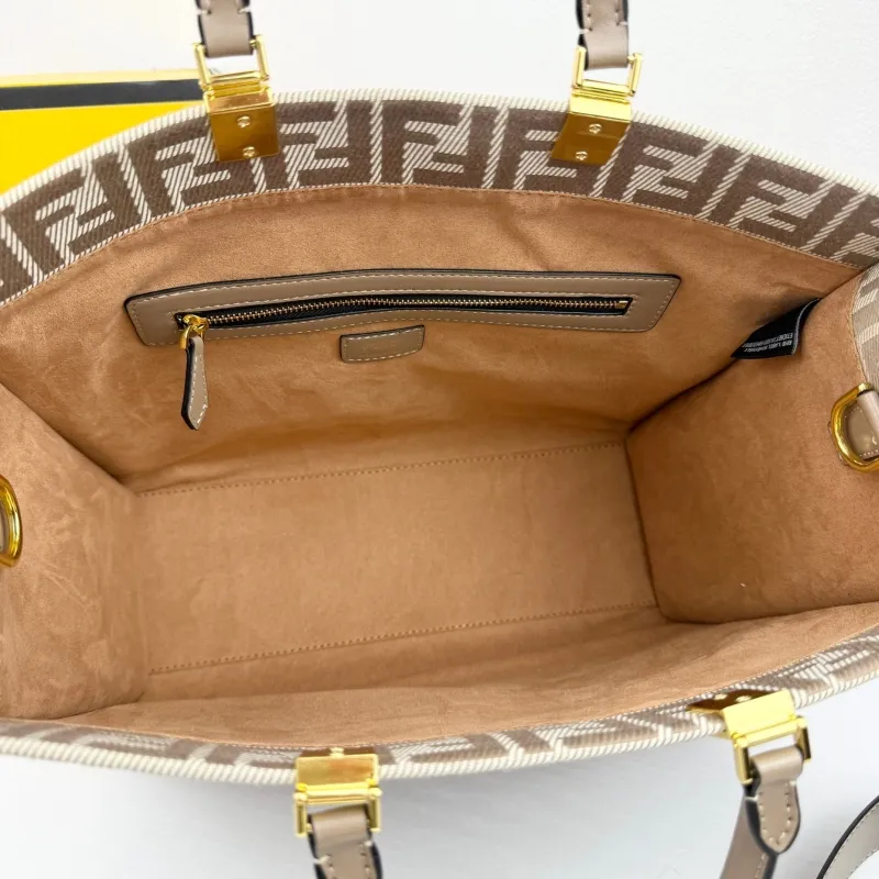 Fendi Taupe Monogram Tote Bag 8833-35 - Image 7
