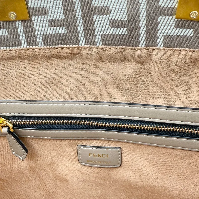 Fendi Taupe Monogram Tote Bag 8833-35 - Image 8