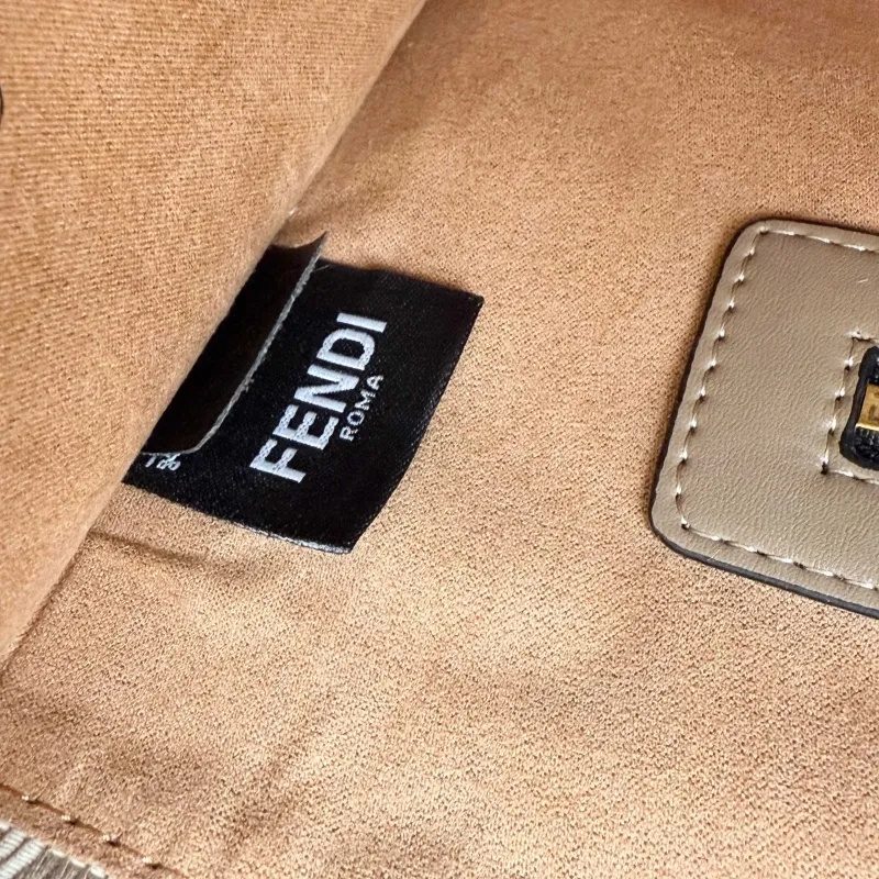 Fendi Taupe Monogram Tote Bag 8833-35 - Image 9