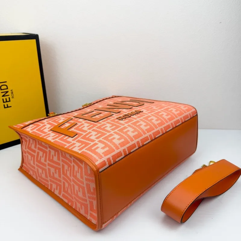 Fendi Orange FF Logo Tote Bag 8833-35 - Image 4