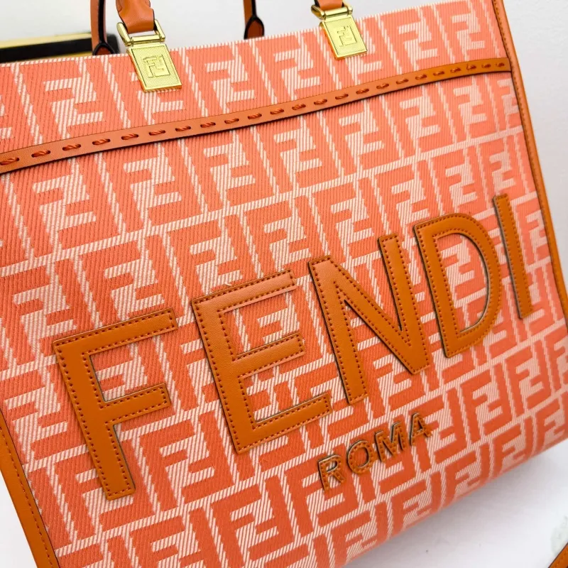 Fendi Orange FF Logo Tote Bag 8833-35 - Image 5