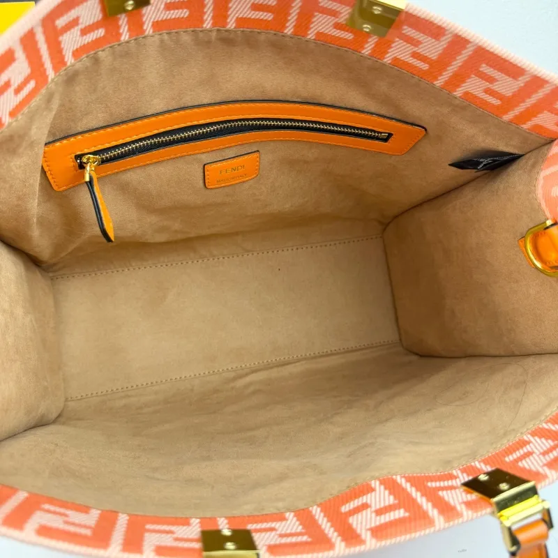 Fendi Orange FF Logo Tote Bag 8833-35 - Image 7