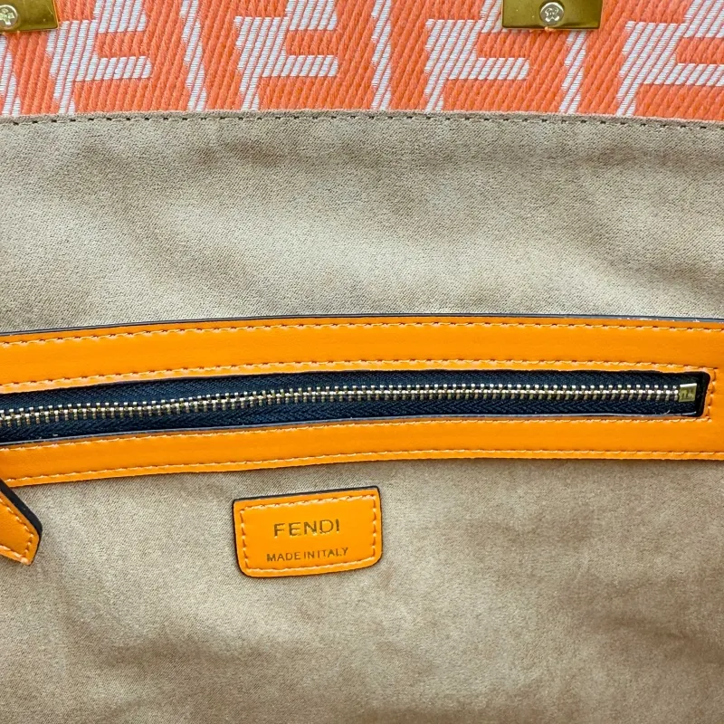 Fendi Orange FF Logo Tote Bag 8833-35 - Image 8