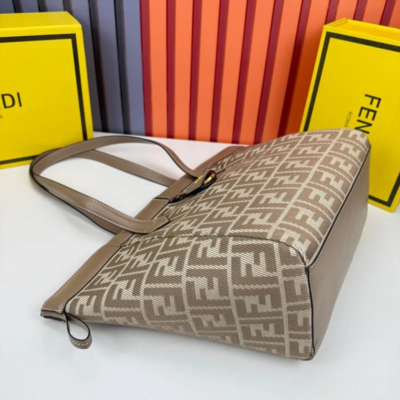 Fendi FF Monogram Tote Bag 8853 Taupe 27x20x29cm - Image 4