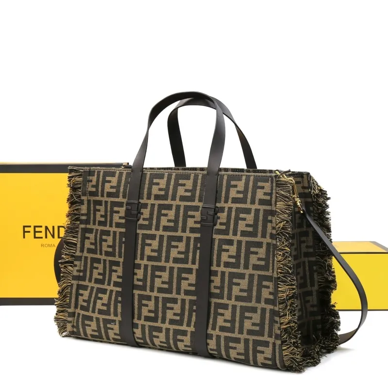 Fendi Fringed Zucca Tote Bag - Image 3