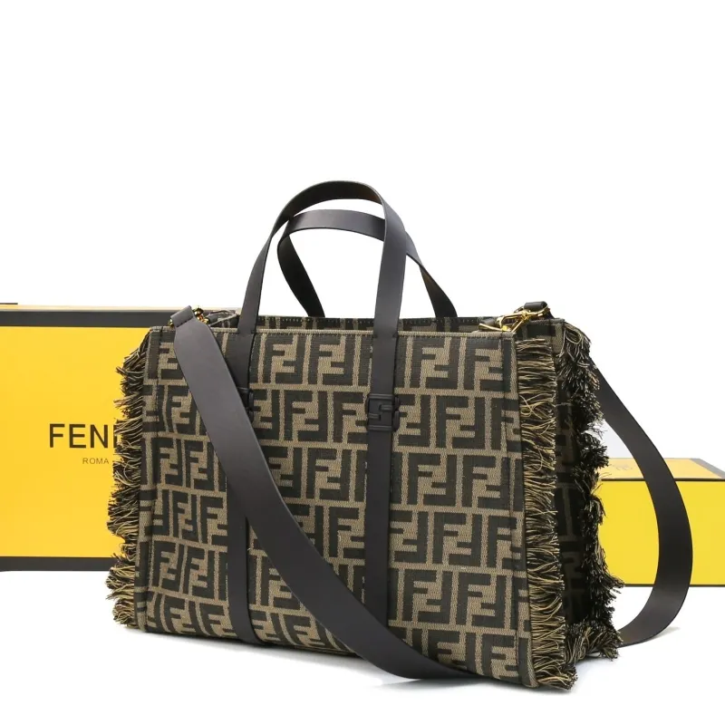 Fendi Fringed Zucca Tote Bag - Image 5