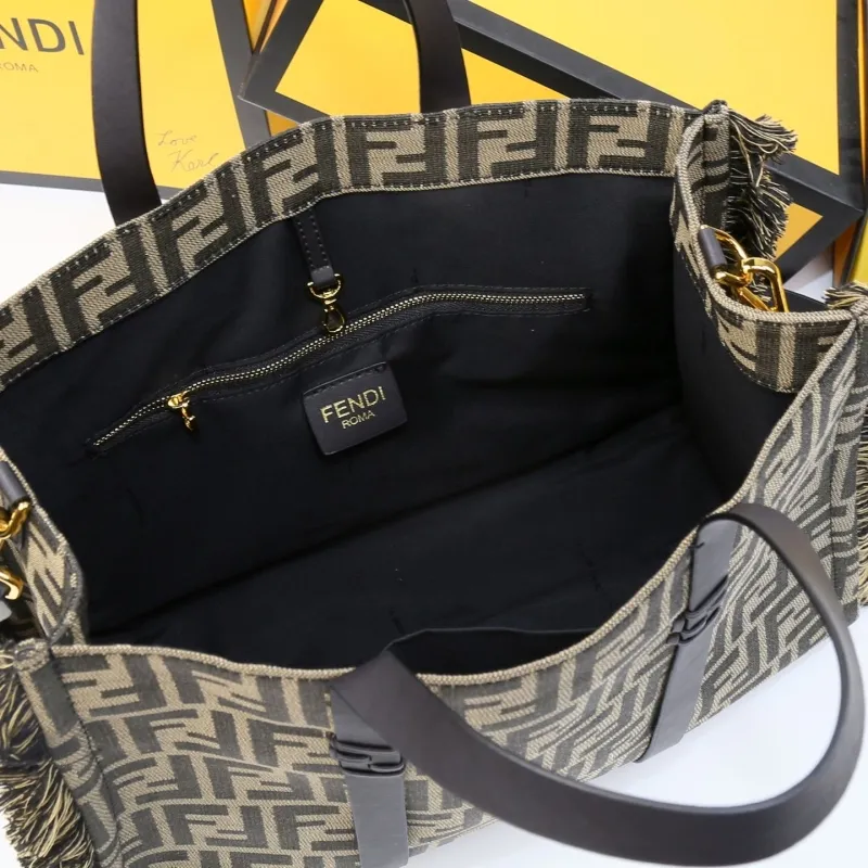 Fendi Fringed Zucca Tote Bag - Image 8