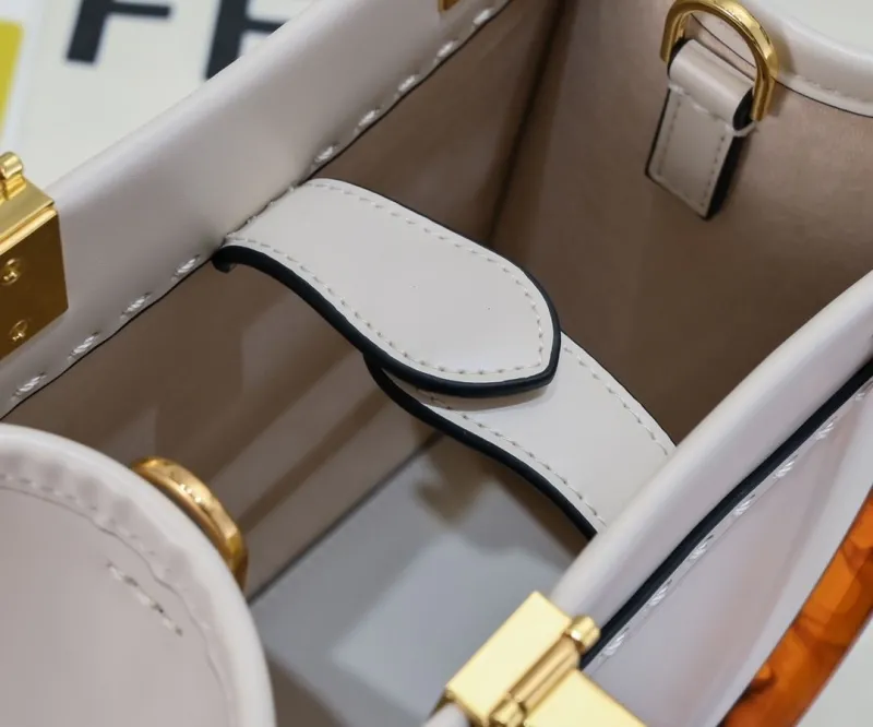Fendi Roma Cream Leather Tote Shoulder Bag - Image 7