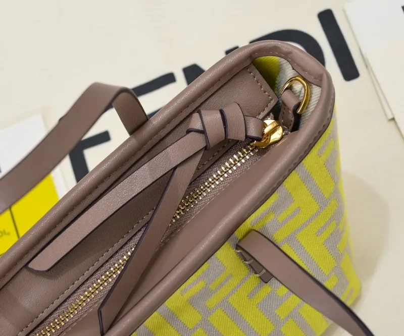 Fendi Neon Yellow Mini Crossbody Tote Bag - Image 5