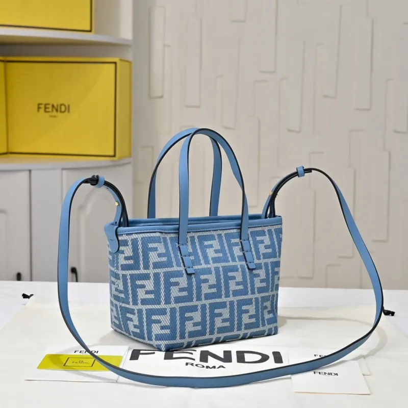 Alternative view of Fendi Light Blue Mini Tote Bag