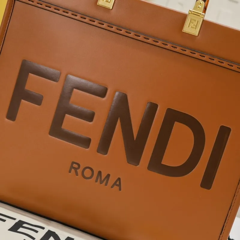 Alternative view of Fendi Brown Leather Tote Bag