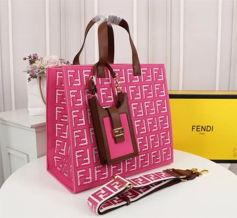 Alternative view of Fendi Pink FF Monogram Tote Bag