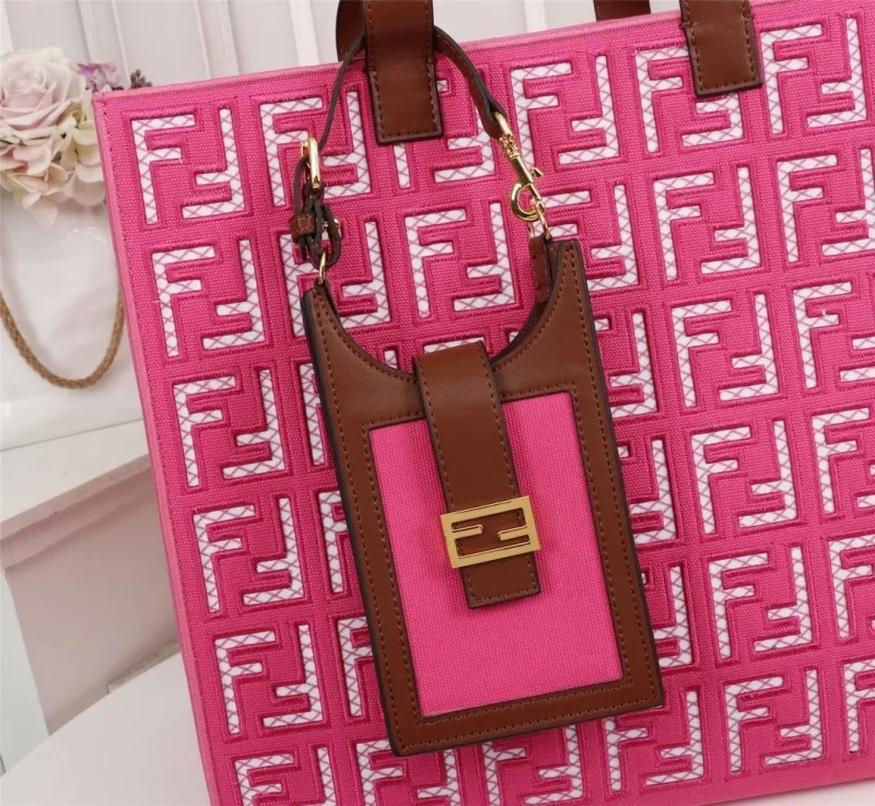 Fendi Pink FF Monogram Tote Bag - Image 3
