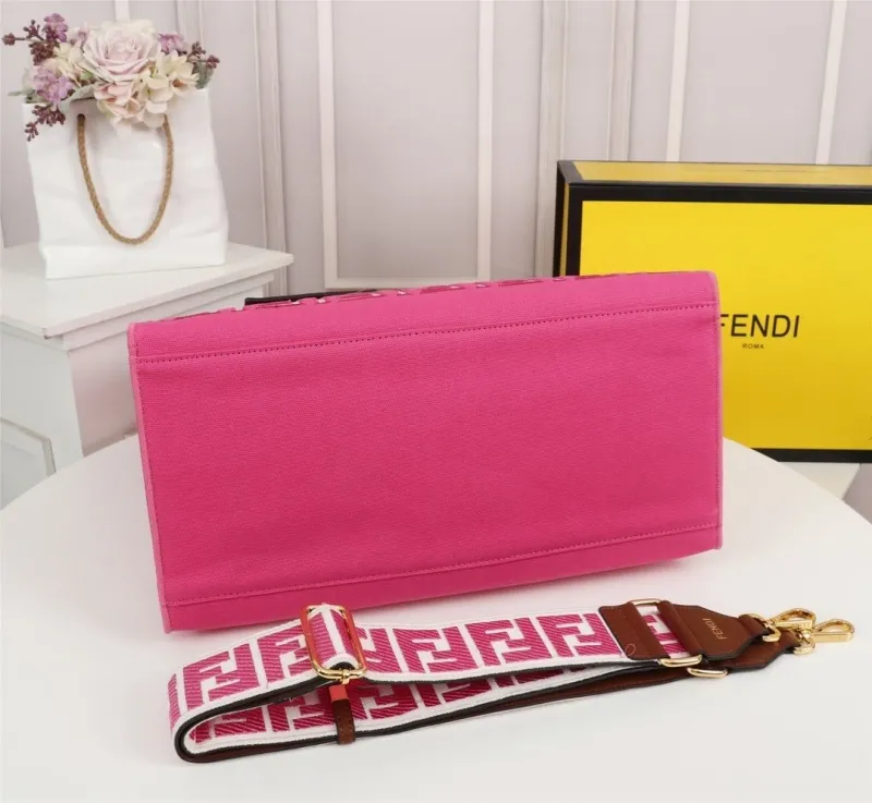Fendi Pink FF Monogram Tote Bag - Image 6