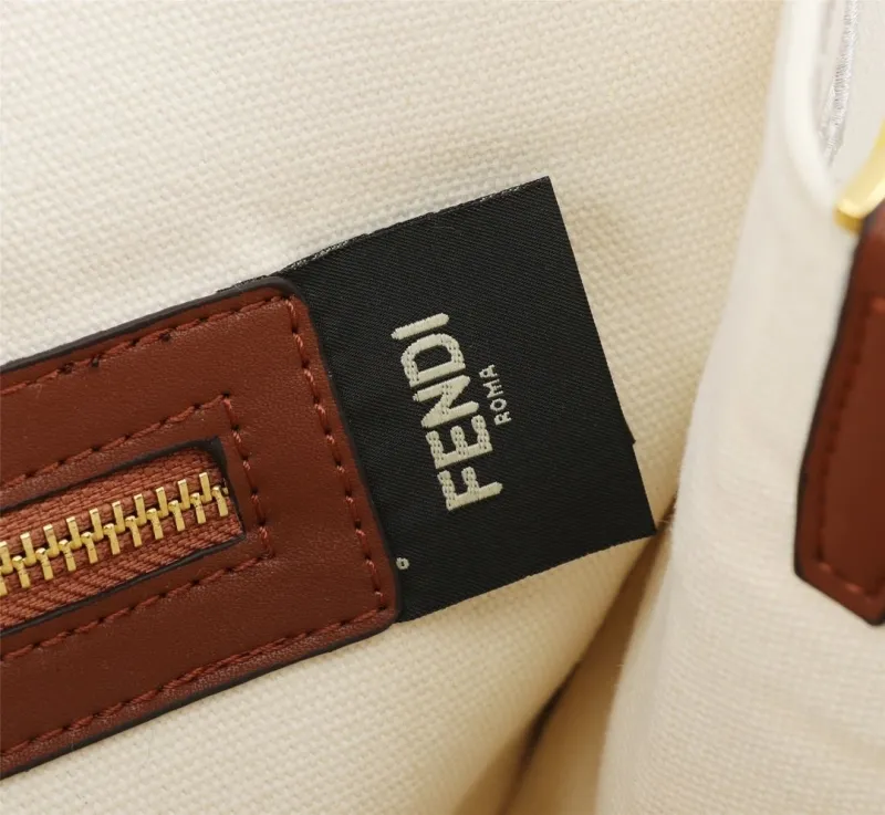 Fendi FF Monogram Tote Bag with Mini Pouch and Shoulder Strap - Image 8
